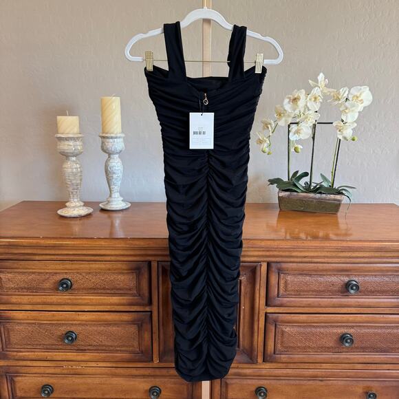 Nookie Aria Midi Dress Ruched Halter Size M – NWT Sold Out $219 Retail - Picture 4 of 7
